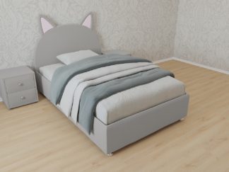 кровать китти велюр серый