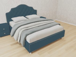 кровать мария с кареткой велюр бирюзовый