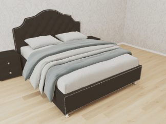 кровать мария с кареткой велюр коричневый