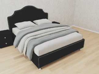 кровать мария с кареткой велюр темно-серый