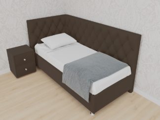 кровать версаль угловая велюр коричневый