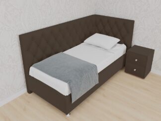 кровать версаль угловая велюр коричневый
