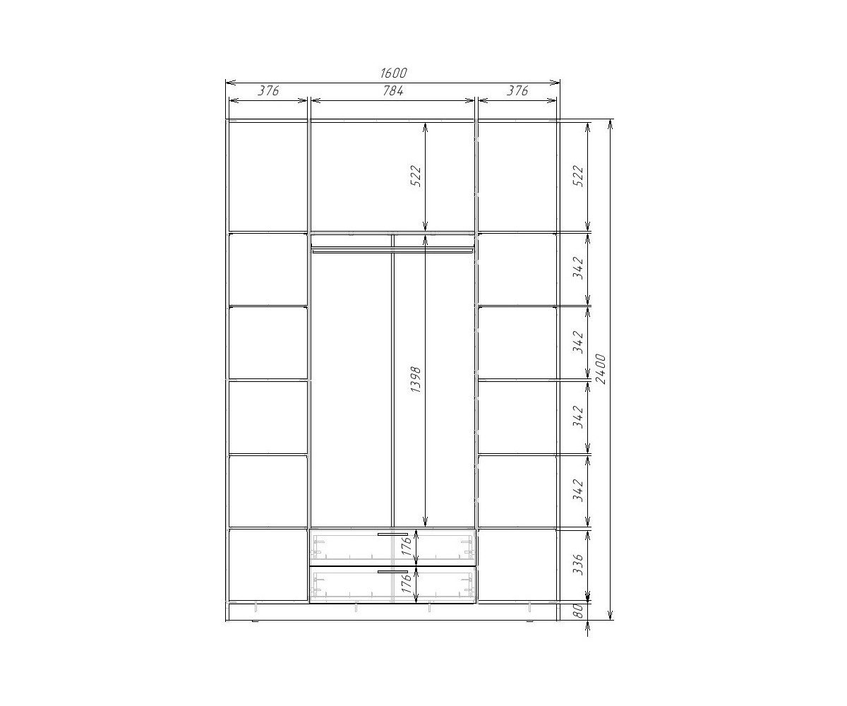 Шкаф эш3-24-16-2яс