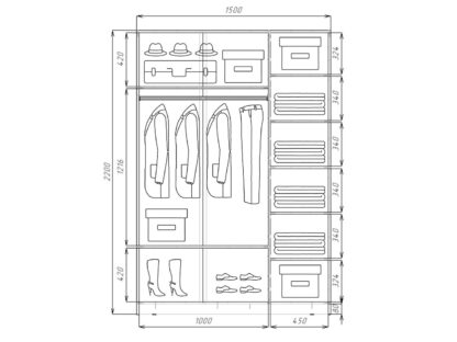 Шкаф купе шк2215с