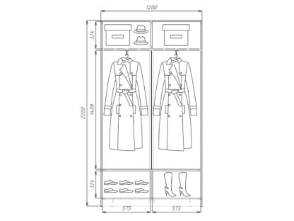 Шкаф купе шк22412с2