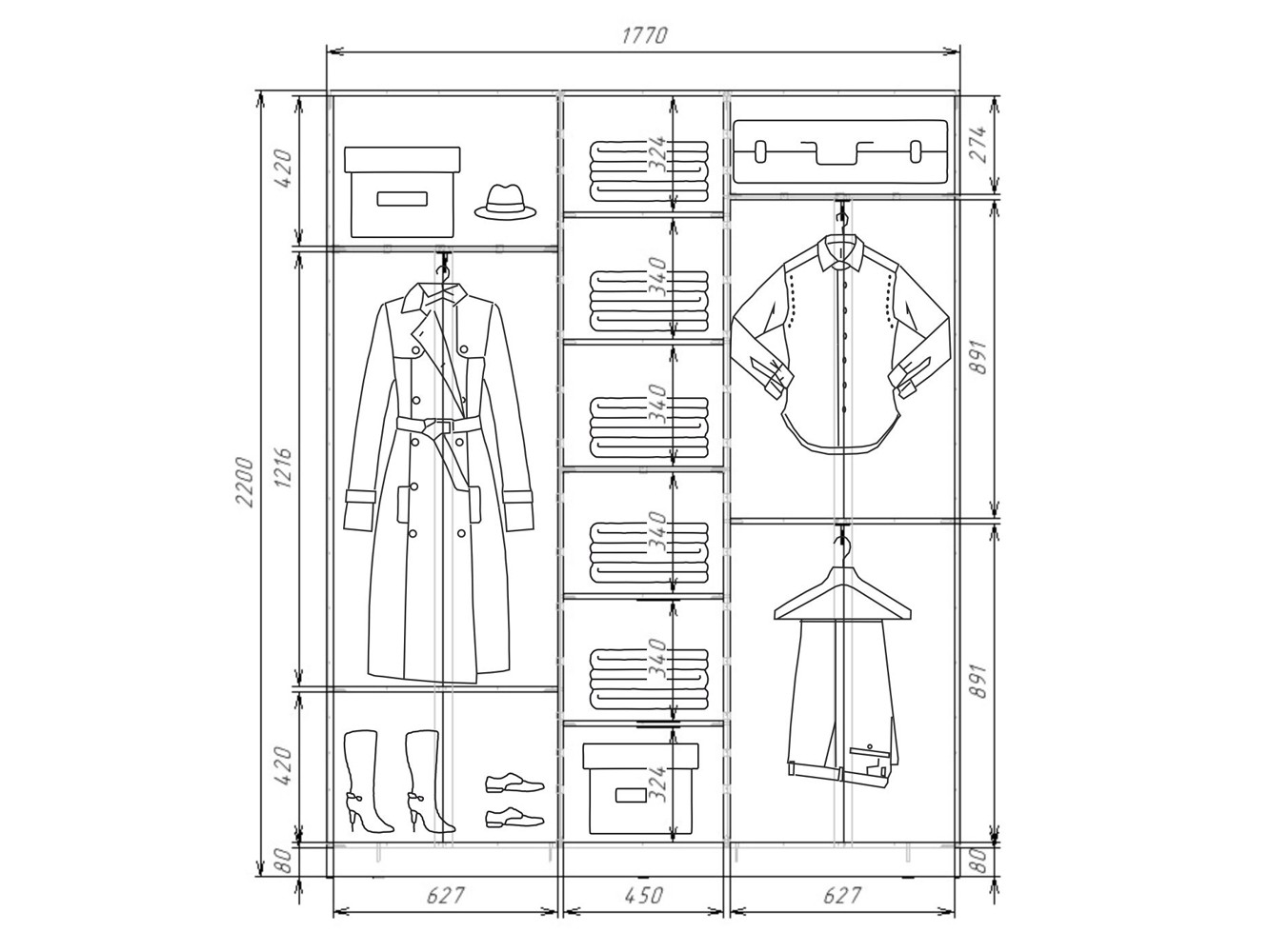 шк22418с Шкаф купе шк22418с