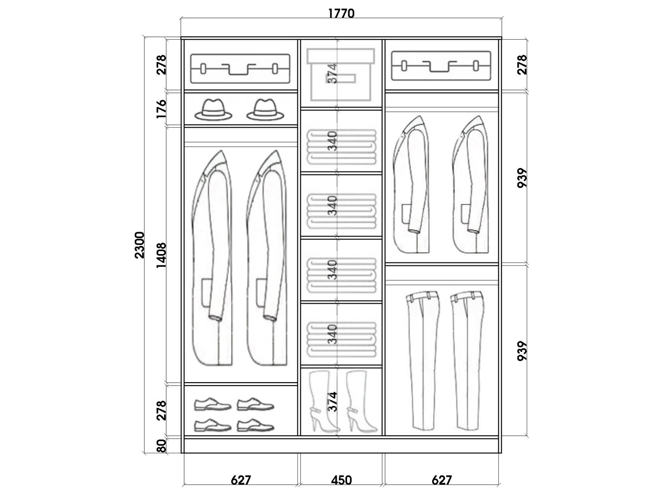 Шкаф купе шк2318с