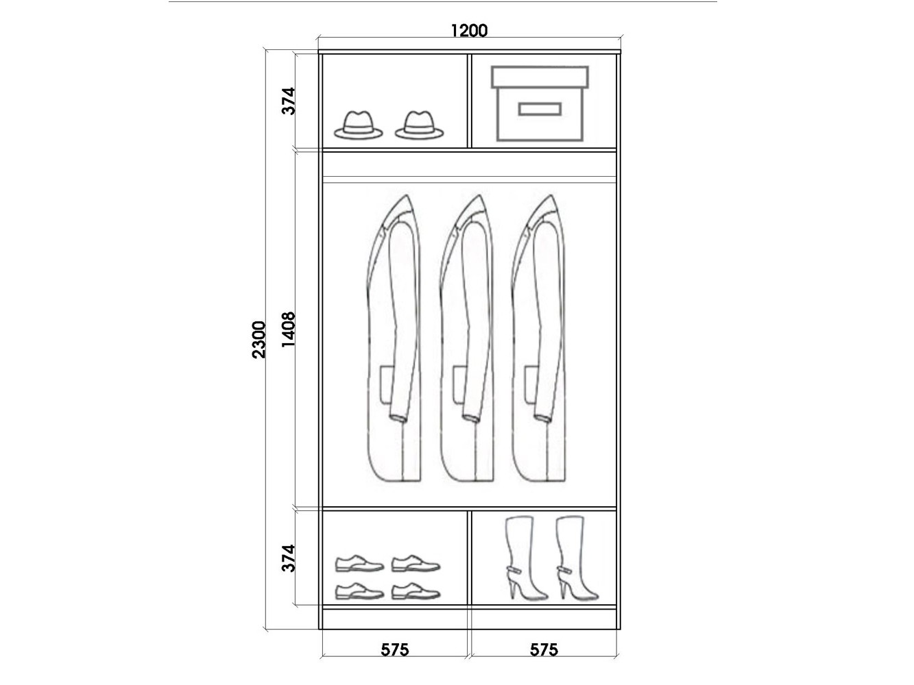 шк23412с2 Шкаф купе шк23412с2
