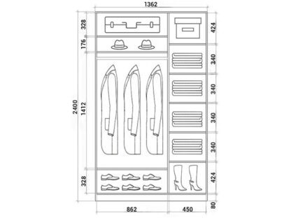 Шкаф купе шк2414с