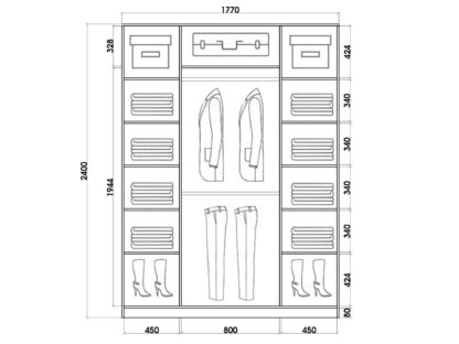 Шкаф купе шк2418с2