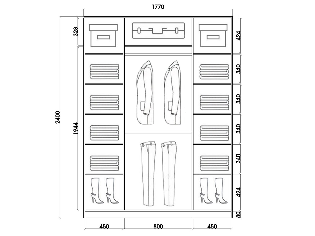 шк2418с2 Шкаф купе шк2418с2