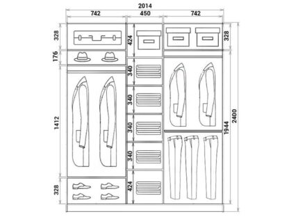Шкаф купе шк2420с