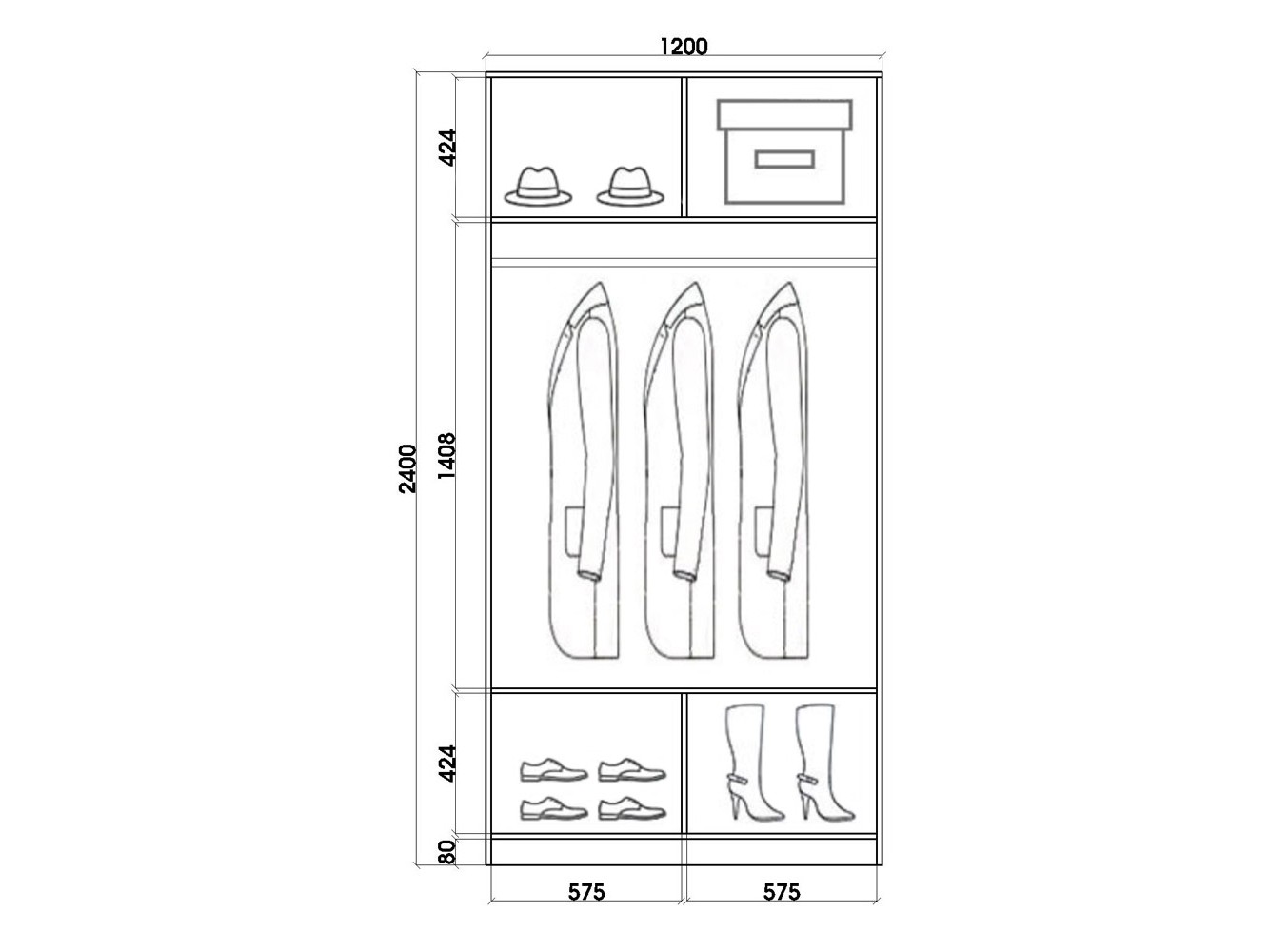 шк24412с2 Шкаф купе шк24412с2