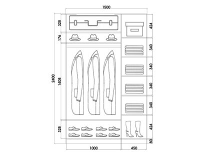 Шкаф купе шк24415с