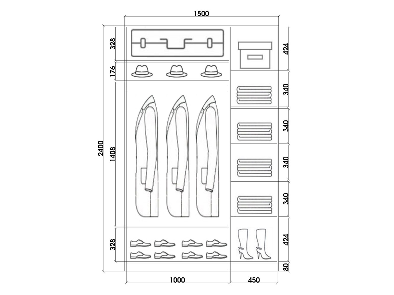 шк24415с Шкаф купе шк24415с