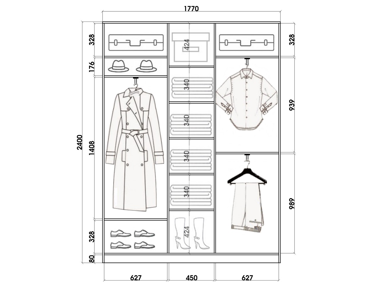 шк24418с Шкаф купе шк24418с
