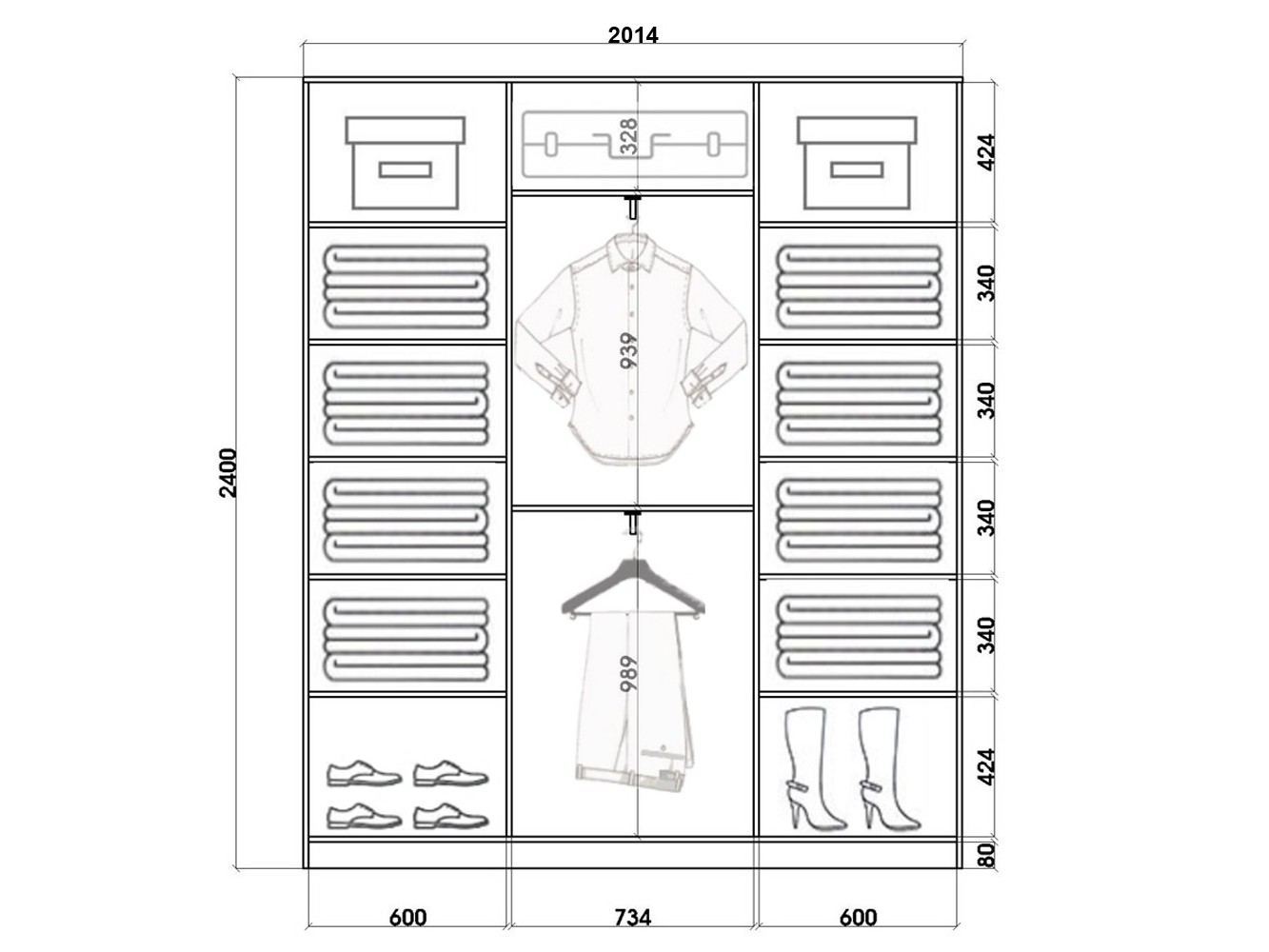 Шкаф купе шк24420с2