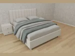 В наличии Кровать Челси, 160x200, с подъемным механизмом полное дно с полкой, Велюр Граунд 13-бежевый (песочный), Ножки 5 см стандарт